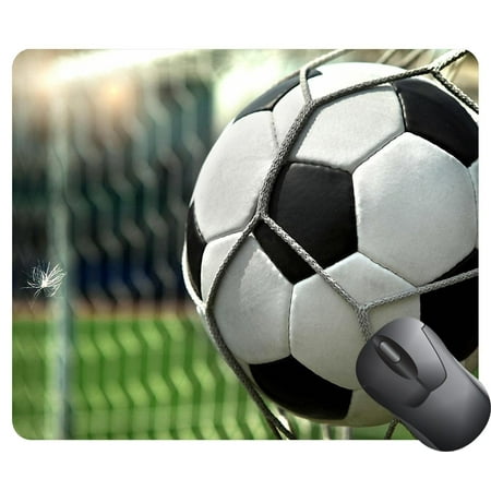 Leather Game Ball Footballs (POPCreation ball soccer sport football play game black leather white leisure equipment net round team single Mouse pads Gaming Mouse Pad 9.84x7.87)