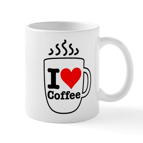 CafePress - I Heart Coffee Mug - 11 oz Ceramic Mug - Novelty Coffee Tea Cup