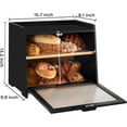 Double Layer Bread Box for Kitchen Countertop, Bamboo Large Capacity ...