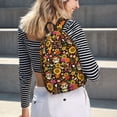 thumbnail image 5 of Disketp Sunflowers Mushrooms print Canvas Backpack Lightweight Travel Daypack Student Rucksack Laptop Backpack-Medium, 5 of 5