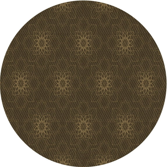 Ahgly Company Indoor Round Patterned Red Dirt Brown Area Rugs, 7' Round