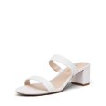 thumbnail image 1 of Sandalia DREAM PAIRS DHS213 Tacones Anchos de Dos Tiras Blancos, 1 of 7
