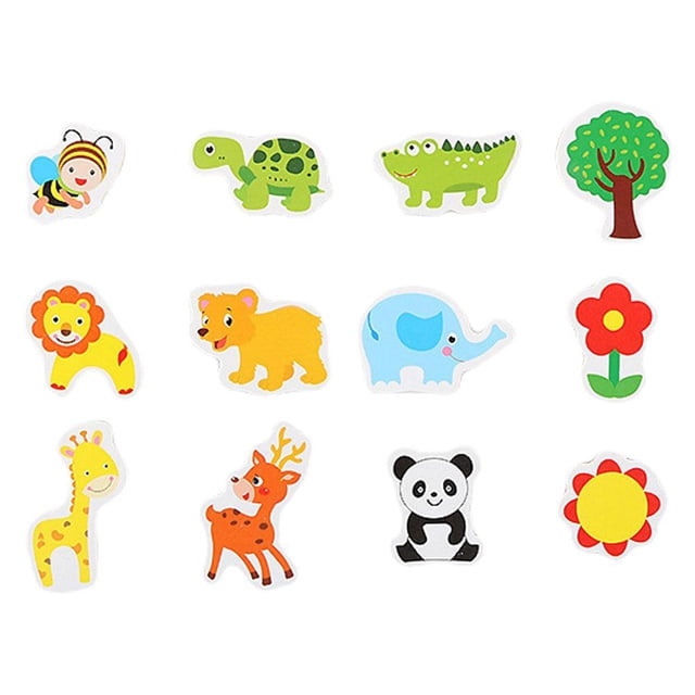 LUVCLS Imanes de madera para refrigerador, imanes decorativos, imanes divertidos de animales para refrigerador, lindos imanes para refrigerador para niños, imanes de granja de animales marinos para