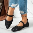 thumbnail image 4 of Miluxas Women's Mary Jane Flats Pointed Toe Ballet Flat with Buckle Dressy Comfortable Flats Adjustable Strap office Black 9.5(43), 4 of 9