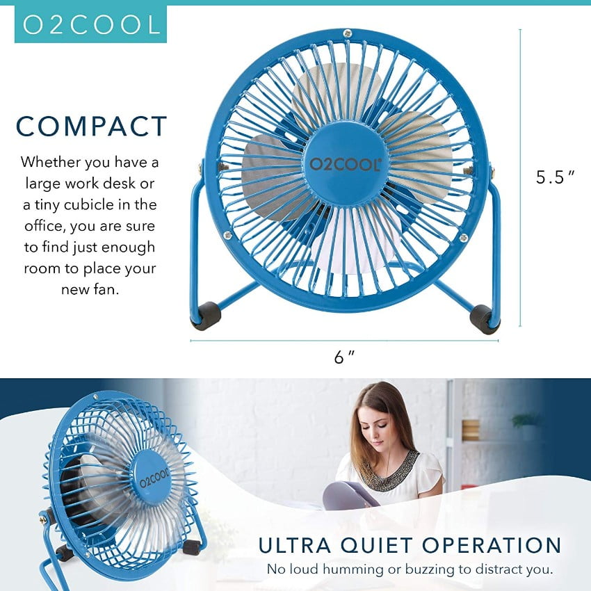 Glorytrack 4 inch Desk Fan USB Mini Portable Quiet Powered Computer PC Mac Laptop Cooling Table Fan for Work Home School Travel Office