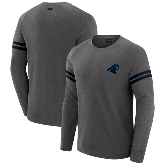 Men's J. Palmer Dark Heather Gray Carolina Panthers Players Lounge Raglan Tri-Blend Sweatshirt