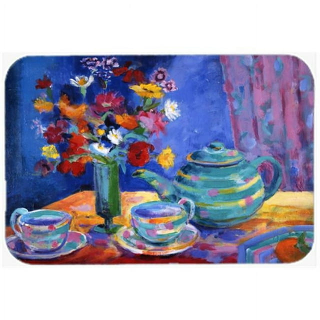Carolines Treasures HWH0010LCB Blue Tea by Wendy Hoile Glass Large Cutting Board