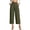 Army Green, variant on Women's High Waisted Cargo Pants Solid Color Loose With Pockets Casual Work Culotte Pants