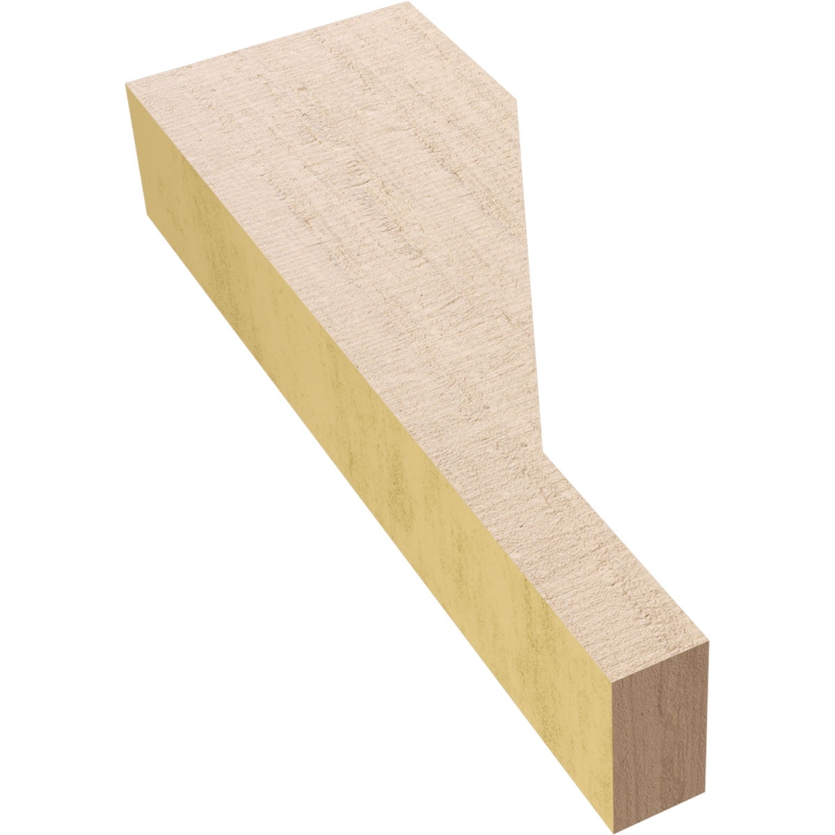 2"W x 4"D x 12"H Thin Clemmons Rough Cedar Woodgrain TimberThane Corbel, Primed Tan