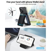 ExtreLife Magnetic Card Holder, Magnetic Wallet Compatible for iPhone 17/16/15/14/13/12 Series, Phone Wallet with Adjustable Stand, Black Gray