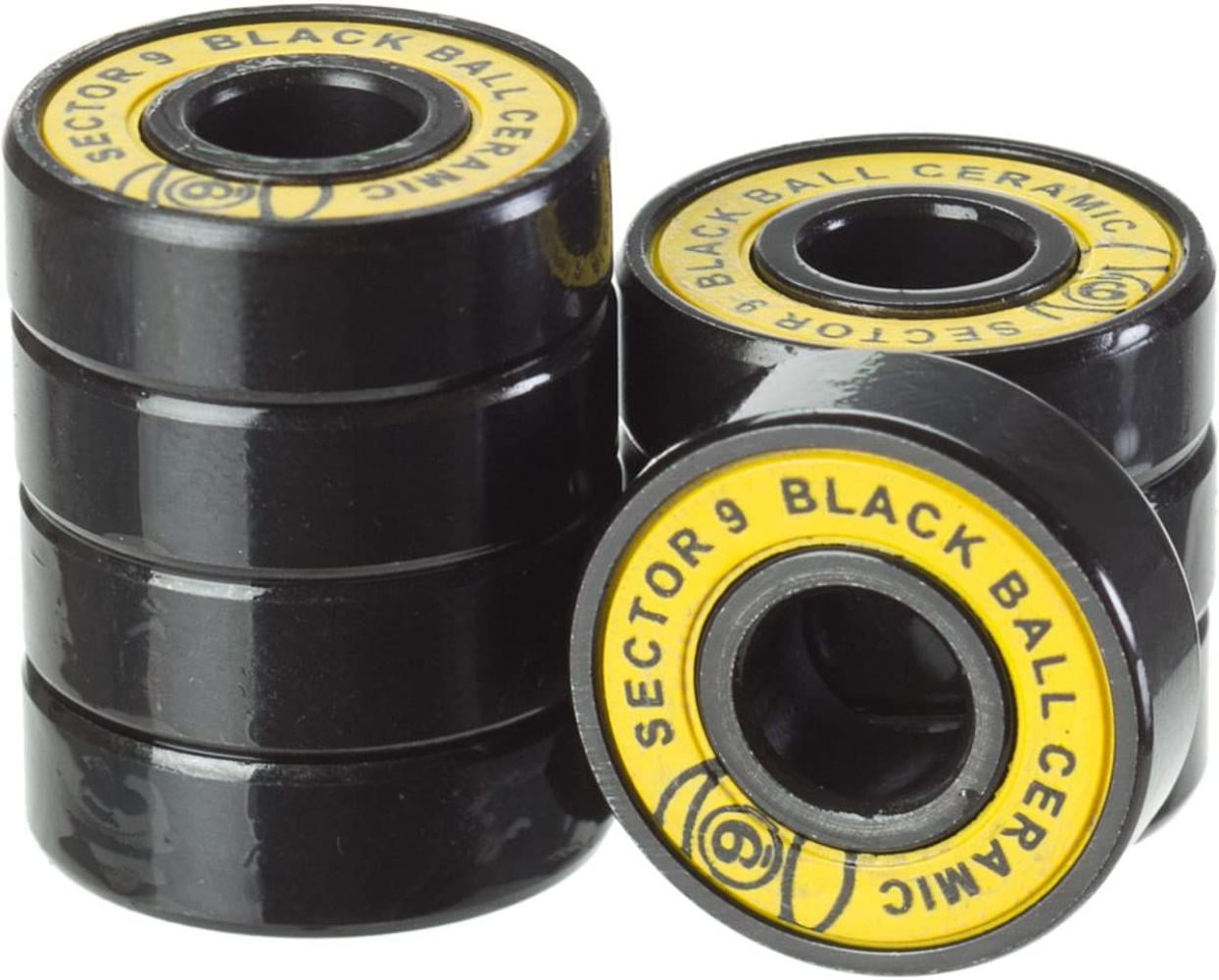 Pack of 8 Sector 9 Black Ball Ceramics Race Bearing with Spacers