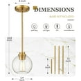 thumbnail image 2 of Brass Pendant Lights Kitchen Island 2 Pack, Farmhouse Gold Pendant Light with Clear Glass Globe Shade, Kitchen Island Lighting for Dining Room Entryway, AD-22280-1P2-GD-C, 2 of 7