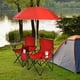 thumbnail image 2 of Costway Silla de Camping con Sombrilla Portátil y Plegable Doble Silla Taburete Tejido Oxford Mini Mesa Posavasos para Exterior Picnic Patio, 2 of 3
