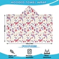 thumbnail image 2 of Cartoon Unicorn Butterfly Flower Pattern Hooded Bath Towel，60"x35" for Ages 3 To 12 Kids, Quick Dry Lightweight Soft Microfiber Hood Beach Towel Cover Up for Kids, 2 of 7