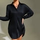 thumbnail image 2 of Camisa de pijama de seda helada para mujer: ropa sexy para estar por casa, manga larga, tejido de poliéster, adecuada para primavera/verano, corte holgado, 2 of 8