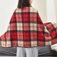 thumbnail image 3 of Warm Flannel Wearable Blanket, Plush Plaid Lap Blanket Wrap Poncho with Buttons 80*130cm super soft, lightweight, sturdy and warm, 3 of 5