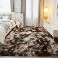 thumbnail image 3 of Conbriboy Soft Fluffy Area Rug Modern Round Shaggy Bedroom Rugs for Kids Room Nursery Rug Floor Carpets, 9'x 12', Tie-dye Brown, 3 of 5