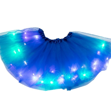 

Chaoren Girl Fluffy Princess Dancing Tutu Skirt LED Light Multilayer Ballet Underskirt
