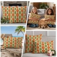 thumbnail image 5 of Orange Green Geometric Outdoor Waterproof Pillow Covers, Abstract Moire Modern Vintage Decorative Rectangle Throw Pillowcase Sofa Cushion Sham for Patio/Couch/Chair, 20"x12" 2 Pack, 5 of 8