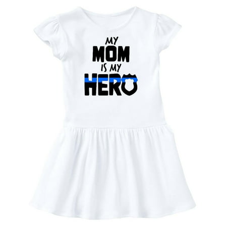 

Inktastic My Mom is my Hero Police Officer Family Gift Toddler Girl Dress