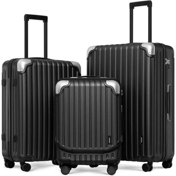 Set de equipaje LEVEL8 Grace Hardshell con ruedas y cierre TSA negro