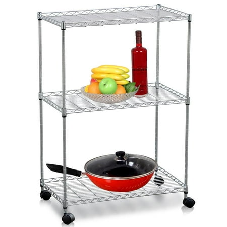 Yaheetech 3 Tier Metal Utility Stand Rolling Kitchen Dining Storage Yaheetech 3 Tier Metal Utility Stand Rolling Kitchen Dining Storage Basket Trolley Cart Bathroom Laundry