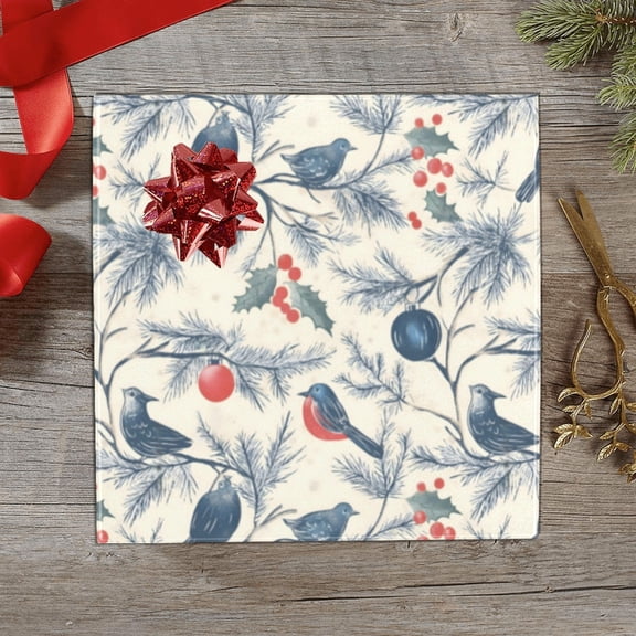 Christmas Wrapping Paper | Premium Holiday Gift Wrap | Snowbirds 58" x 23" (1–5 Rolls) - 1 Roll