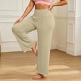thumbnail image 3 of Hrsba Womens Pajama Pants Solid Color Modal High Waist Straight Wide Leg Cotton Long Sleep Pants for Fall Pajama Pants, 3 of 7
