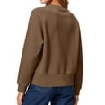 thumbnail image 5 of BRGZLK Crewneck Sweatshirt for Women Stylish Raglan Sleeve Crop Tops Soft Lightweight Casual Pullover Top 2026 Fall Clothes Coffee M, 5 of 7