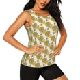 thumbnail image 2 of Xecao Cartoon Honey Pot Bee Sunflower print women's scoop neck, loose-fit workout tank tops for the gym., 2 of 9