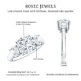 thumbnail image 5 of Rosec Jewels Three Stone Engagement Ring for Women- Certified Moissanite Ring - D-VS1 Quality, 18K White Gold, US 10.00, 5 of 8
