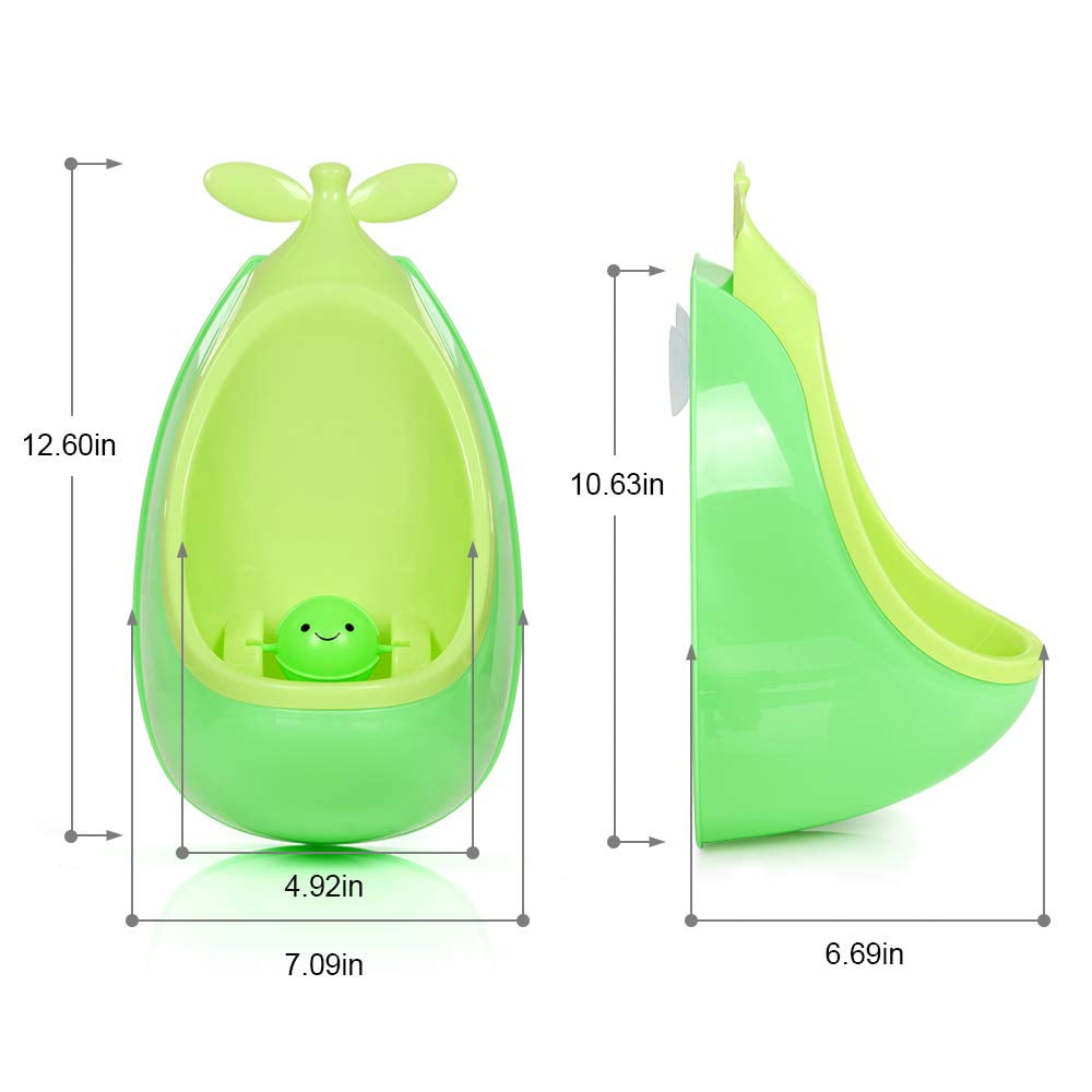 Cute Potty Training Urinal for Boys with Funny Aiming Target Game (Green)