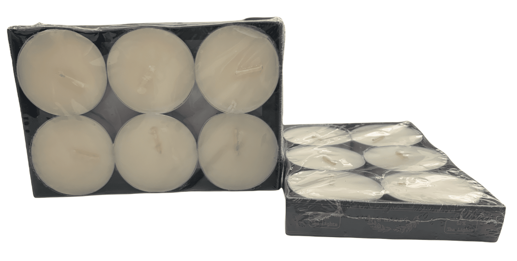 (2 pack) Mainstays White Unscented Indoor/Outdoor Oversized Tealight Candles, 6 Count