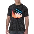 thumbnail image 2 of Wild Bobby, Surfer Walkign Across Beach Sunset, Streetwear, Tie-Dye Tees, Spiral Black, Large, 2 of 3
