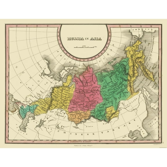 Historic Map - Russia Asian - Finley 1831 - 29.72 x 23 - Vintage Wall Art