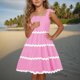 thumbnail image 2 of Odeerbi Niñas Verano Vestido de Rayas Vestido Con Tirantes Línea A Vestido Sin Mangas Smocked Flowy, 2 of 4