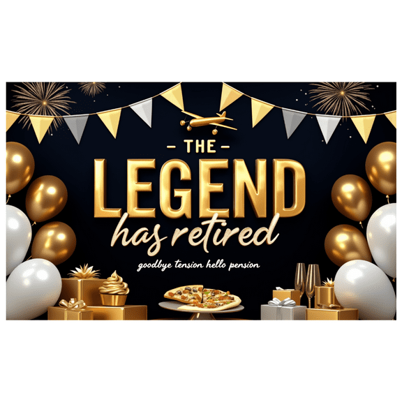 Decorative Design The Legend Has Retired Aviation Banner Polyester Material Celebration Banner for Retirement Party Indoor Decoration Holiday Celebration