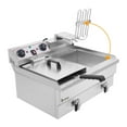 thumbnail image 6 of EH102V 110V 110V,3400W 24.9quart/23.6L Stainless Steel Double Cylinder Electric Fryer US Plug, Electric Deep Fryer Frying with 2 Faucets and Lids for Home Use, Adjustable Temperature, Easy to clean, 6 of 9