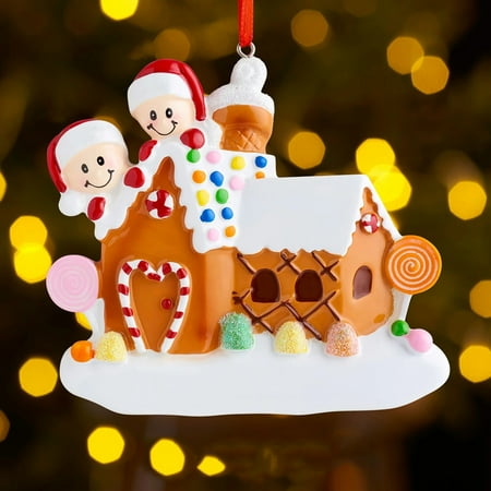 

Home Decor 2PC DIY Name Blessing PVC Candy House Christmas Tree Hanging Pendant Ornament Room Decor Wall Bedroom Bathroom Kitchen