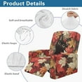 thumbnail image 5 of LedBack Black Cat Print Recliner Slipcovers 4-Pieces Maple Leaves Print Lazyboy Covers Washable Stretch Lazy Boy Chair Slipcover for Living Room Fitted Sofa Couch Cover, Red, 5 of 8