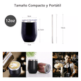 thumbnail image 3 of Vaso Termico Vino/café Acero Inoxidable 12oz Calor/frío 2 pz, Negro/Rosa, 3 of 5