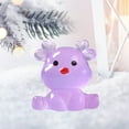 thumbnail image 2 of JWshufel 12 Pack Mini Christmas Ornaments Christmas Decorations Christmas Tree Ornaments Luminous Reindeer Statue Indoor Outdoor Decoration Desktop Garden Craft 1 in Purple, 2 of 4