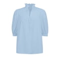 thumbnail image 5 of Endives Womens Shirt Stand Collar 3/4 Length Sleeve V Neck Spring Summer Outfits Casual Blouses Shirts Womens Tops 2026, 5 of 6