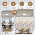 thumbnail image 5 of Pastoral Flowers Window Privacy Film Wildflowers Retro Plants Linen Texture Decorative Glass Window Film UV Blocking Static Cling Non-Adhesive Sticker Covering for Home Door 29.5 x 118 inches, 5 of 8