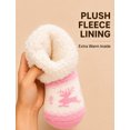 thumbnail image 4 of FEOYA Women Winter Slipper Socks Fuzzy Thick Socks with Grippers Cozy Christmas Gifts Socks Reindeer Pink for Outdoor Activities Xmas Holiday Lounge Indoor, 4 of 7