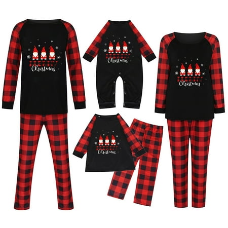 

Verugu Christmas Pajamas for Family Matching Christmas Pajamas Set Classic Xmas Print Pjs Sleepwear Sets Xmas Pajamas Gift for Kids Funny Holiday Sleepwear Baby 9-12 Months