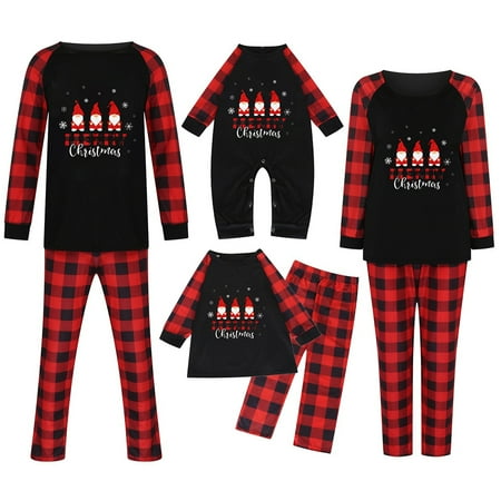 

Verugu Christmas Pajamas for Family Matching Christmas Pajamas Set Classic Xmas Print Pjs Sleepwear Sets Xmas Pajamas Gift for Kids Adults Funny Holiday Sleepwear Baby 0-3 Months