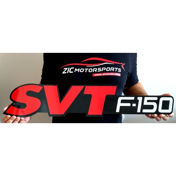 Ford SVT F-150 Flat Lightning Metal Sign Wall Art Red