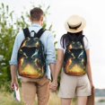 thumbnail image 4 of Bingfone Firefly Forest Fox Print Canvas College Laptop Backpack, Large Capacity Lightweight College Bookbag Casual Daypack-Small, 4 of 5