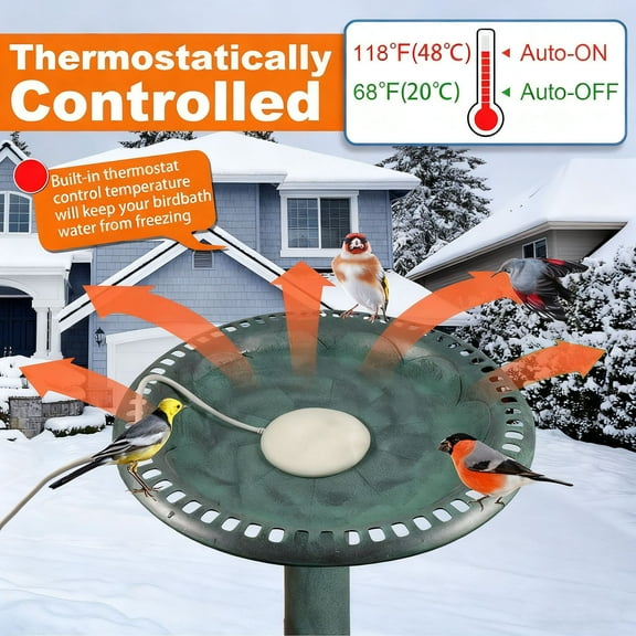 Winter Stock Tank Deicer, Submersible Water Heater for Livestock with Automatic Thermostat Control